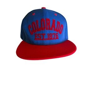 Colorado EST 1876 Snapback Hat Blue Red Pro Club Style